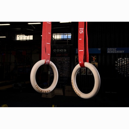Купить Кольца гимнастические 32 мм красные стропы в Прокопьевске 