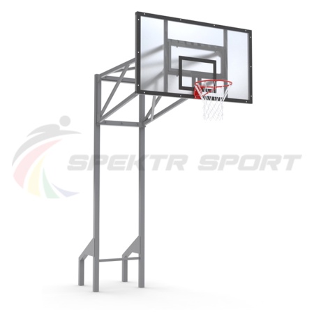 Купить Стойка баскетбольная уличная усиленная со щитом из оргстекла, кольцом и сеткой SP D 413 в Прокопьевске 