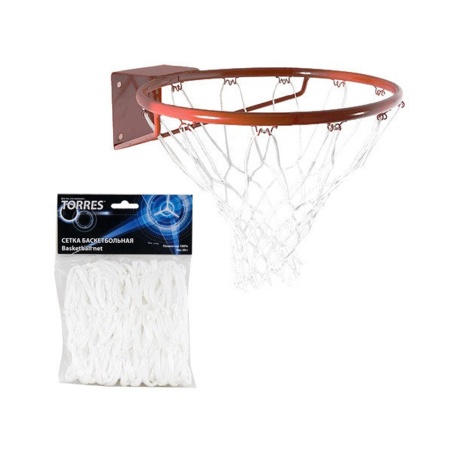 Купить Сетка баскетбольная Torres, нить 4 мм, белая в Прокопьевске 