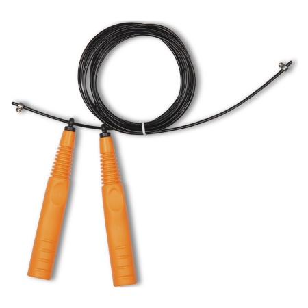 Купить Скакалка высокооборотная Кроссфит стальной шнур в оплетке 2.9 м чёрно-оранжевая в Прокопьевске 
